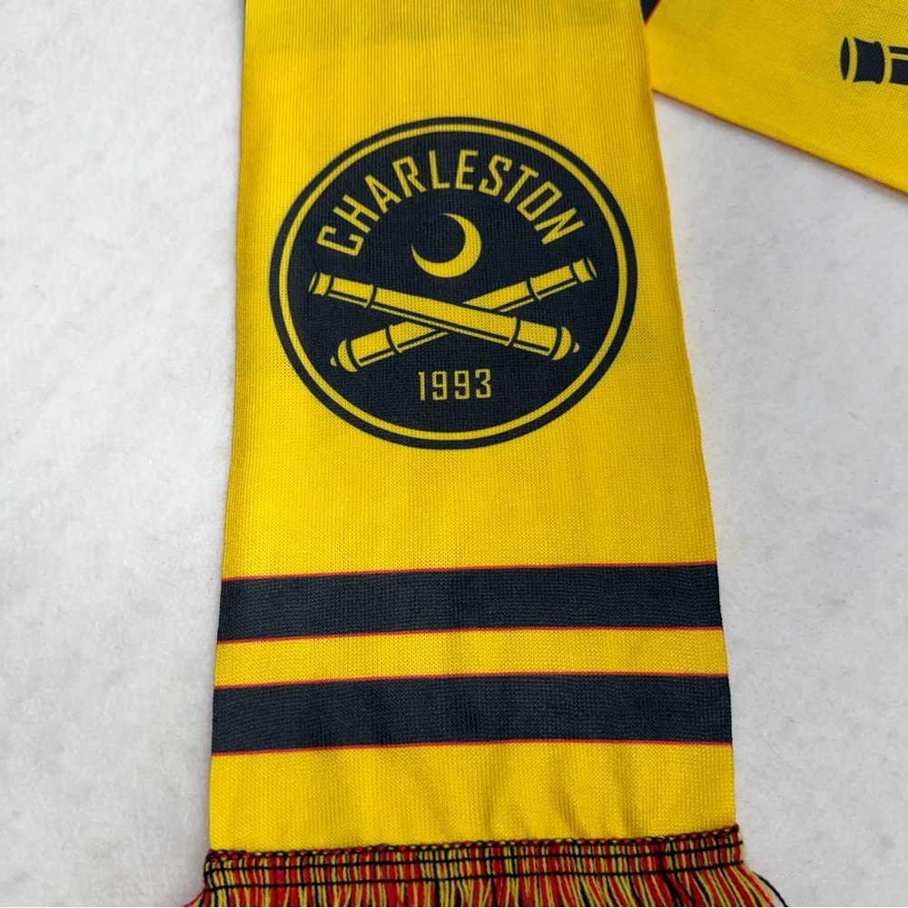 Charleston Battery Yellow Black Scarf Polyester Soccer - Picture 3 of 11